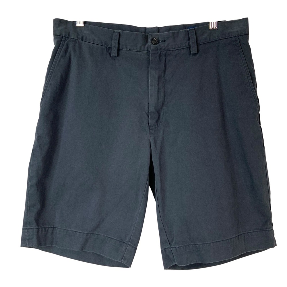 Polo Ralph Lauren Navy Blue Chino Shorts 32 Button Zip Fly Flat Front Twill